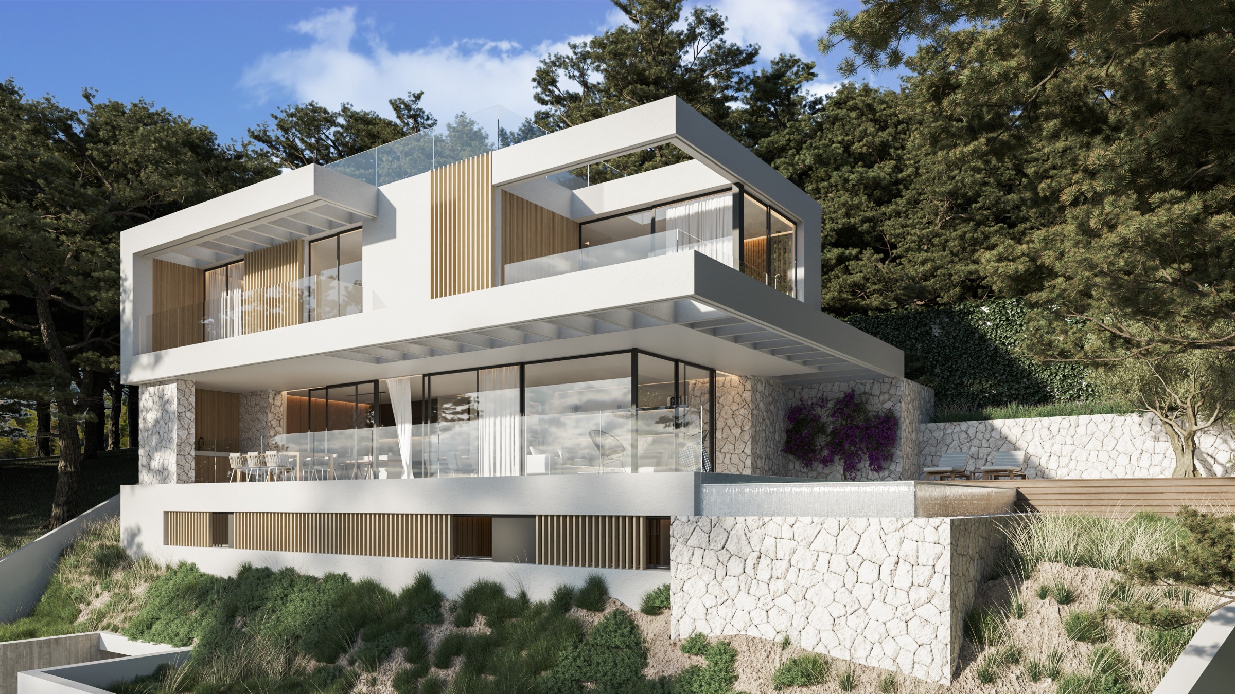 Plot with building license and sea views towards Puerto de Andratx and the village of Andratx, in Can Borràs